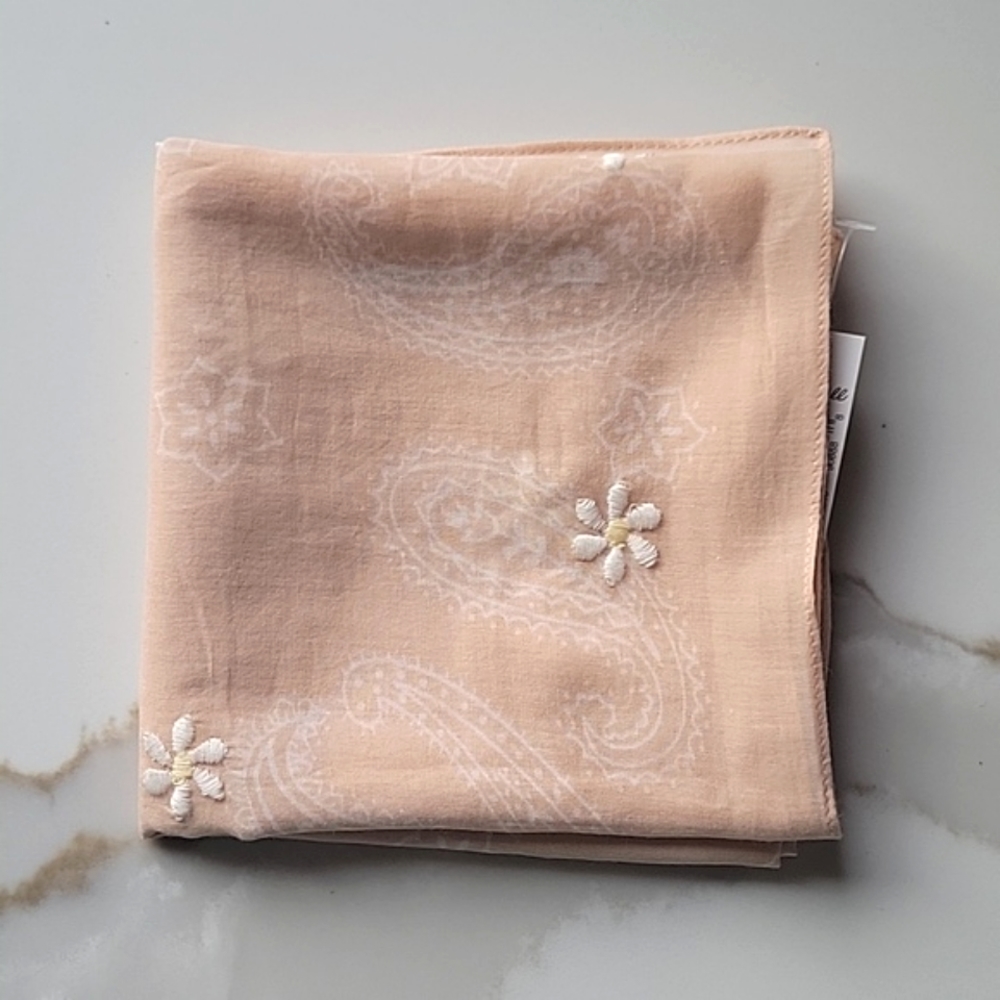 NWT Madewell Bandana Embroidered Organic Cotton Muted Shell